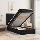 Ottoman seng med madras og LED Sort 100 x 200 cm Stof