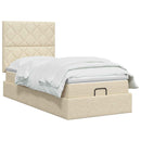 Ottoman seng med madras Cremefarvet 90 x 190 cm Stof