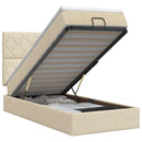 Ottoman seng med madras Cremefarvet 100 x 200 cm Stof