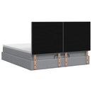 Ottoman seng med madras Lysegrå 140 x 200 cm Stof