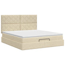 Ottoman seng med madras Cremefarvet 180 x 200 cm Stof