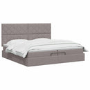 Ottoman seng med madras Gråbrun 200 x 200 cm Stof