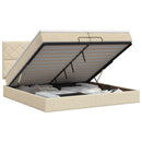 Ottoman seng med madras Cremefarvet 200 x 200 cm Stof