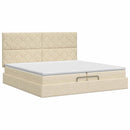 Ottoman seng med madras Cremefarvet 200 x 200 cm Stof