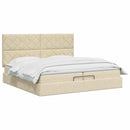 Ottoman seng med madras Cremefarvet 200 x 200 cm Stof