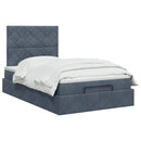 Ottoman seng med madras Mørkegrå 120 x 190 cm Fløjl