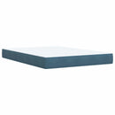 Ottoman seng med madras Mørk blå 160 x 200 cm Fløjl