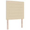 Ottoman seng med madras og LED Cremefarvet 90 x 200 cm Stof