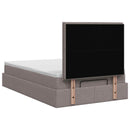 Ottoman seng med madras og LED Gråbrun 120 x 200 cm Stof