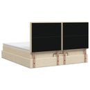 Ottoman seng med madras og LED Cremefarvet 140 x 190 cm Stof