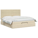 Ottoman seng med madras og LED Cremefarvet 140 x 190 cm Stof