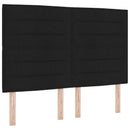 Ottoman seng med madras og LED Sort 140 x 200 cm Stof