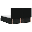 Ottoman seng med madras og LED Sort 160 x 200 cm Stof