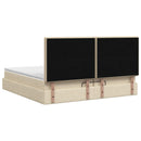 Ottoman seng med madras og LED Cremefarvet 200 x 200 cm Stof