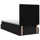 Ottoman seng med madras og LED Sort 80 x 200 cm Stof