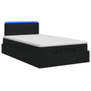 Ottoman seng med madras og LED Sort 120 x 190 cm Stof