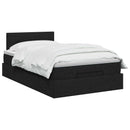 Ottoman seng med madras og LED Sort 120 x 190 cm Stof