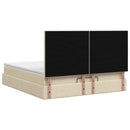Ottoman seng med madras og LED Cremefarvet 140 x 190 cm Stof