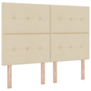 Ottoman seng med madras og LED Cremefarvet 140 x 200 cm Stof