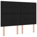 Ottoman seng med madras og LED Sort 160 x 200 cm Stof