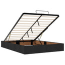 Ottoman seng med madras og LED Sort 160 x 200 cm Stof