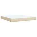 Ottoman seng med madras og LED Cremefarvet 180 x 200 cm Stof