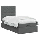 Ottoman seng med madras og LED Mørkegrå 90 x 190 cm Stof