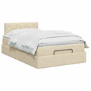 Ottoman seng med madras og LED Cremefarvet 120 x 190 cm Stof