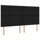 Ottoman seng med madras og LED Sort 180 x 200 cm Stof