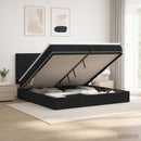 Ottoman seng med madras og LED Sort 200 x 200 cm Stof