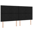 Ottoman seng med madras og LED Sort 200 x 200 cm Stof