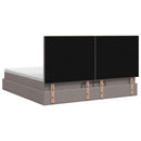 Ottoman seng med madras og LED Gråbrun 200 x 200 cm Stof