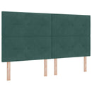 Ottoman seng med madras og LED Mørkegrøn 180 x 200 cm Fløjl