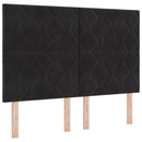 Ottoman seng med madras og LED Sort 140 x 200 cm Fløjl