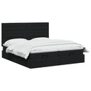 Ottoman seng med madras og LED Sort 160 x 200 cm Stof