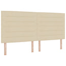 Ottoman seng med madras og LED Cremefarvet 200 x 200 cm Stof