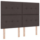 Ottoman seng med madras og LED Mørk Brun 160 x 200 cm Stof