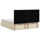 Ottoman seng med madras og LED Cremefarvet 180 x 200 cm Stof