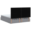 Ottoman seng med madras og LED Lysegrå 200 x 200 cm Stof