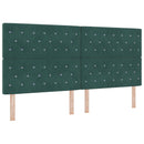 Ottoman seng med madras og LED Mørkegrøn 200 x 200 cm Velour