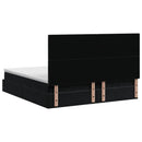 Ottoman seng med madras og LED Sort 160 x 200 cm Velour