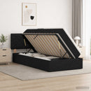 LED opbevarings seng med madras Sort 90 x 190 cm Stof