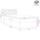 Seng med opbevaring og madras Sort 90 x 200 cm Fløjl