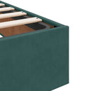Opbevaringsseng med hovedgærde Mørkegrøn 180 x 200 cm Fløjl