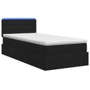 LED opbevarings seng med madras Sort 100 x 200 cm Stof