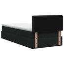 LED opbevarings seng med madras Sort 100 x 200 cm Stof