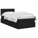 LED opbevarings seng med madras Sort 100 x 200 cm Stof