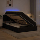 LED opbevarings seng med madras Sort 120 x 200 cm Stof