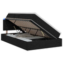 LED opbevarings seng med madras Sort 120 x 200 cm Stof
