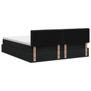 LED opbevarings seng med madras Sort 140 x 190 cm Stof